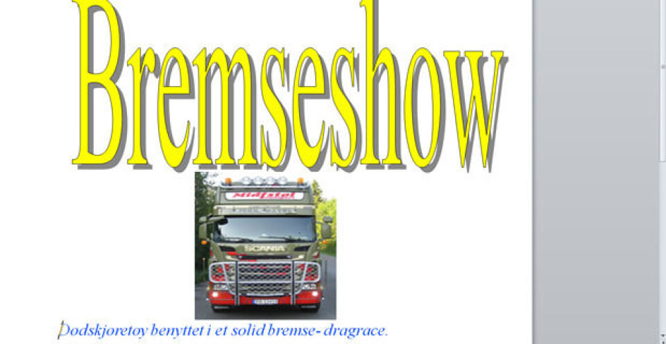 Bremseshow i Arendal