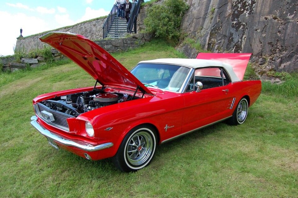 Nostalgitreff i Halden 2015Ford Mustang 1966. Bendik NorabergFoto: Knut Skallerud