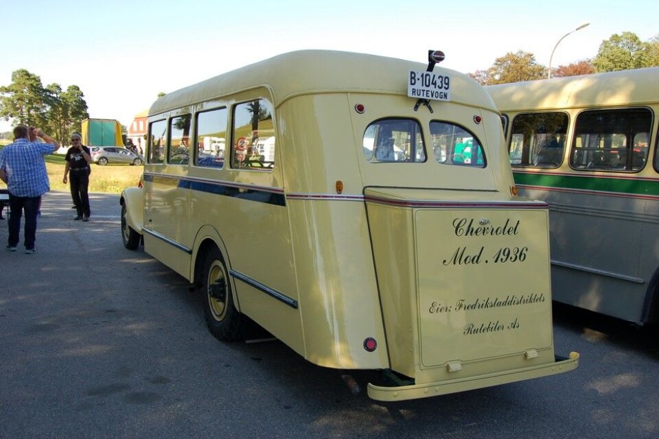 Nostalgitreff i Halden 2015Chevrolet buss 1936. Veteranbussgruppa Nettbuss, SarpsborgFoto: Knut Skallerud