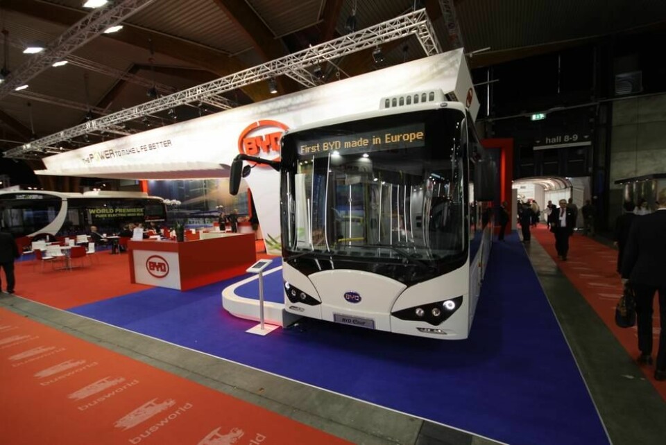 Kinesiske BYD forteller at de nå også har startet produksjon av elbusser i Europa. Foto: Brede Høgseth Wardrum
