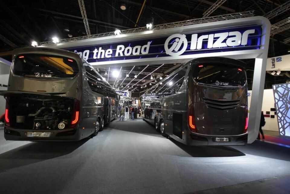Spanske Irizar viser frem flere nydelige turbusser. Foto: Brede Høgseth Wardrum