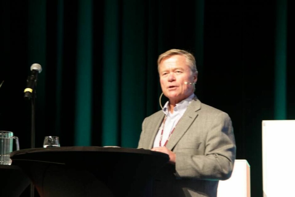 Styreleder Torbjørn Johannson i Asko fortalte om selskapets vei mot null fossile utslipp, med blant annet hydrogenlastebiler og elektriske lastebiler.