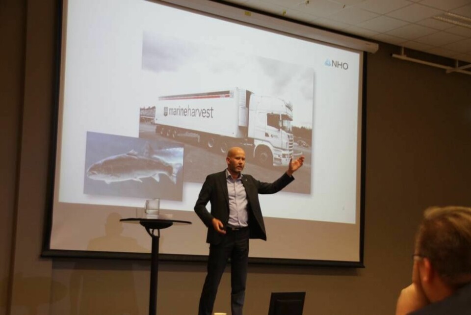 Tord Lien, regiondirektør i NHO Trøndelag, etterlyste mer satsing på vei og tilrettelegging for bruk av tunge tømmerbiler og modulvogntog i trøndelagsfylkene.