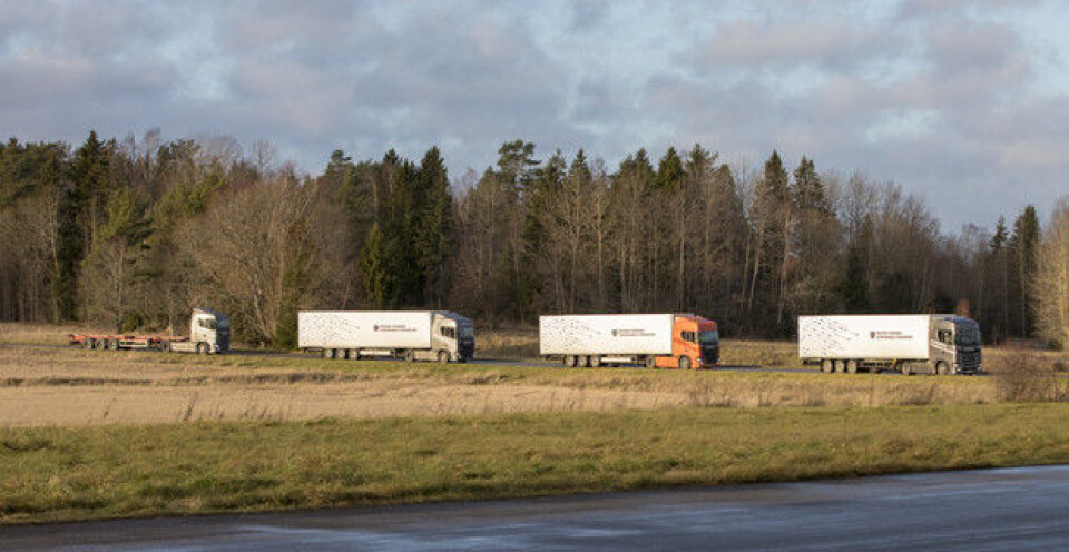 Starter test av platooning i Norge