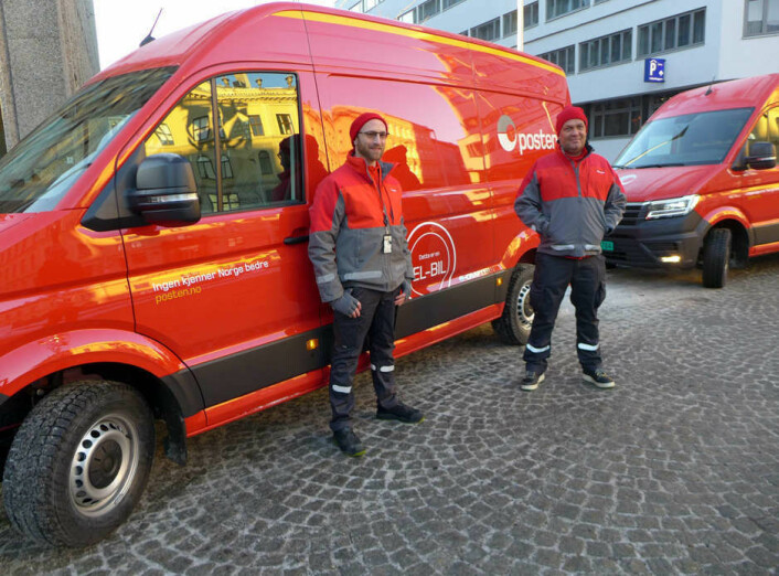 e-crafter posten<br>E-POST: Disse Posten-sjåførene får kjøre de første e-Crafterne i Norge. Foto: Knut Moberg d.e.<br>