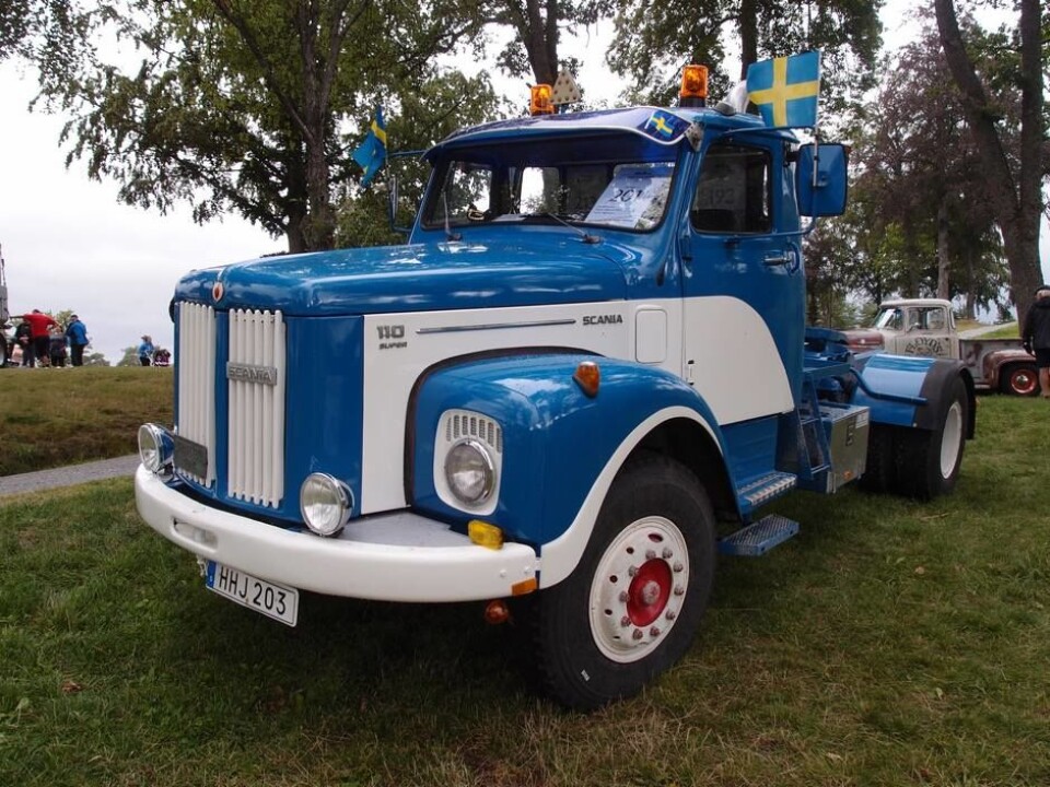 Grensetreffet 2019Denne Scania 110 Super stod litt for seg selv mellom lastebiler og traktorer