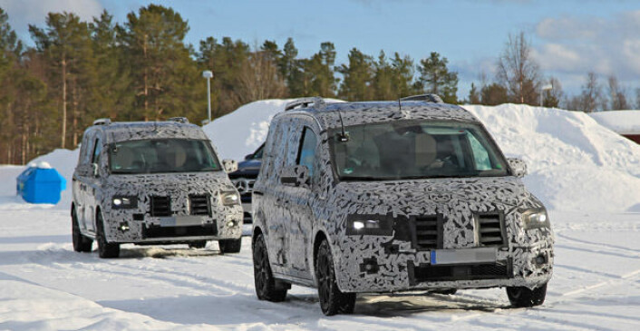AVSLØRT: Disse bildene er tatt under Mercedes-Benz' "hemmelige" vintertesting av nye Citan i Nord-Sverige. Foto: S. Baldauf/SB-Medien