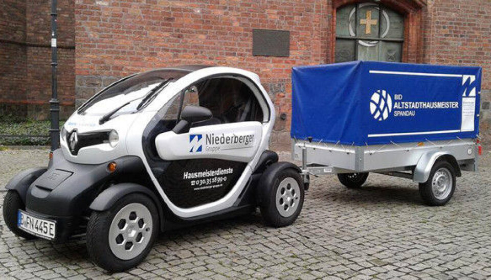 Niederberger i Tyskland er blant dem som bruker Twizy som et realt nyttekjøretøy.