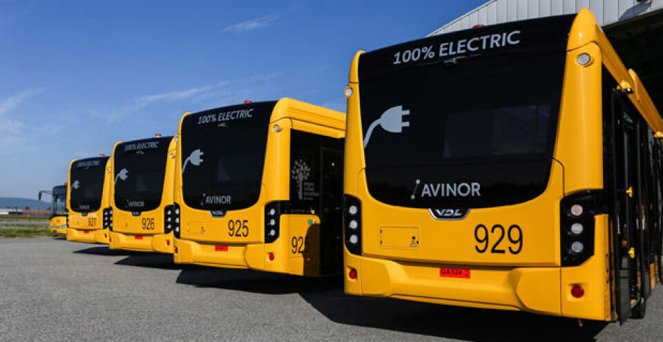 Åtte elektriske shuttlebusser på Gardermoen