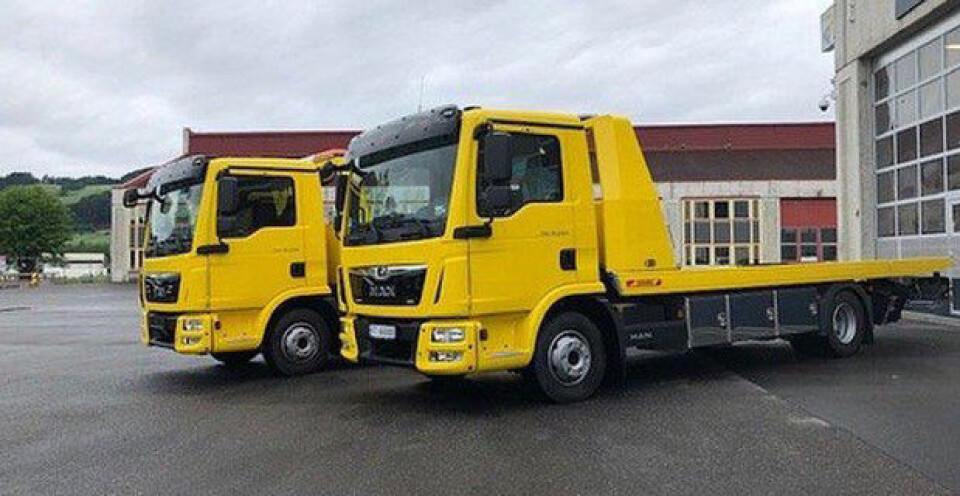 Bilberging Innlandet AS er et av selskapene som valgte å bygge bergingsbil på MAN-chassis i fjor. De fikk utlevert to nye TGL 12.220 4X2 BL i juli. Foto: MAN Truck & Bus Norge