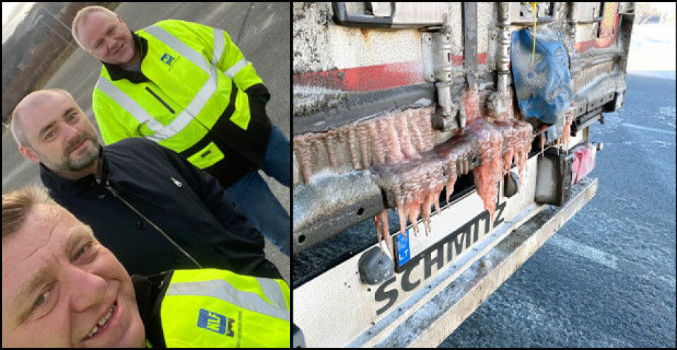-- Basert på vinterens historikk, krever vi at varslingsplikt om fiskeavrenning innføres som et strakstiltak, sier Sjømatbedriftenes direktør, Robert Eriksson (midten) og får støtte av NLF-direktør Geir A. Mo (t.v.).
