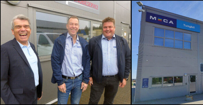 Fra venstre: John-Axel Granberg, Michael Borg og Petter Myhre er alle fornøyde med at Akershus Tungbilservice i Enebakk nå er på plass i den nye Meca Tungbil-kjeden. Fra venstre: John-Axel Granberg, Michael Borg og Petter Myhre er alle fornøyde med at Akershus Tungbilservice i Enebakk nå er på plass i den nye Meca Tungbil-kjeden.