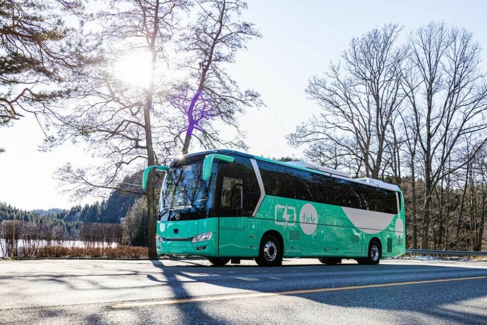 Tides nye elektriske klasse III-turbuss. Foto: Magne Håheim / Tide