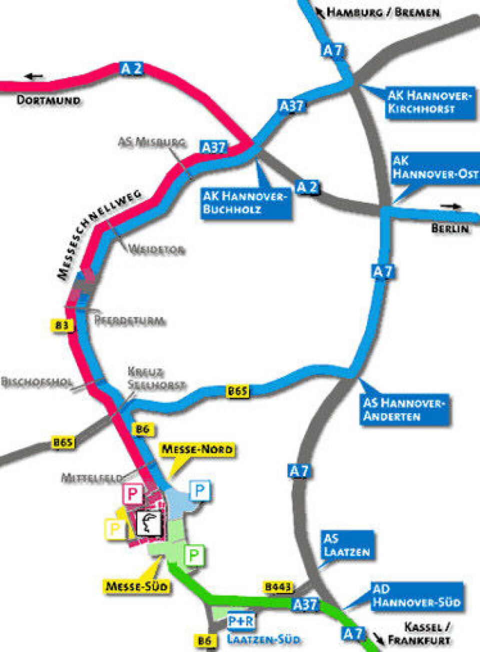 Følge Autobahn sydover fra Hamburg
