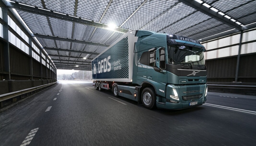 DFDS tar i bruk en elektrisk Volvo FM. DFDS tar i bruk en elektrisk Volvo FM.