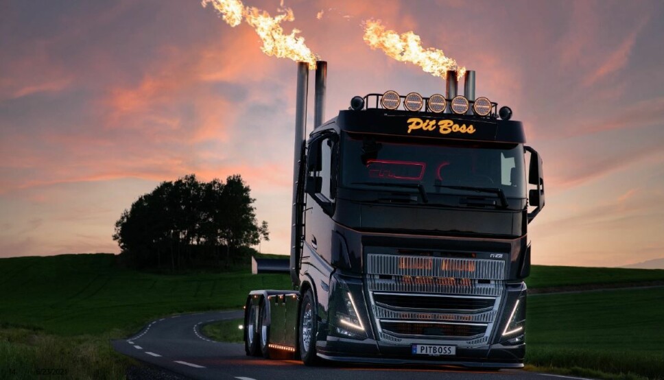 Den spesialbygde grill-lastebilen PitBoss blir et av høydepunktene på Volvo-standen.