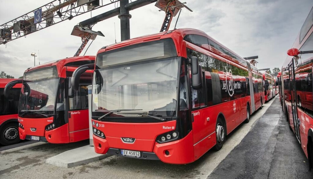 En betydelig andel av bussene i Oslo-området er nå elektriske.