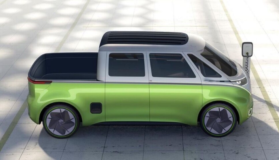 Slik ser designerne hos Volkswagen for seg en DoKa-versjon av ID. Buzz. Slik ser designerne hos Volkswagen for seg en DoKa-versjon av ID. Buzz.