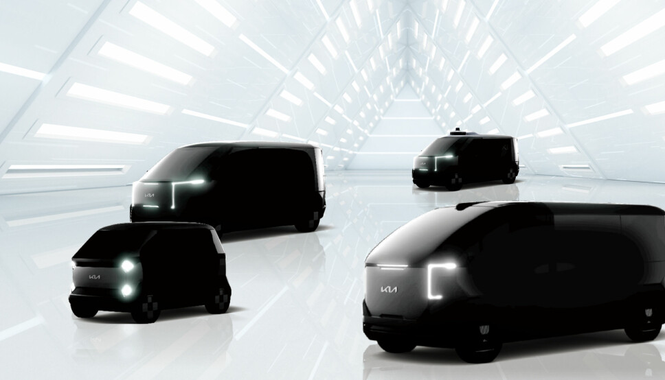 SKISSER: Slik ser Kia-designerne for seg de nye varebilmodellene.