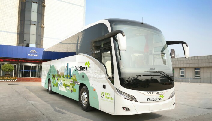 TIDLIG UTE: OsloBuss har investert i elektriske turbusser fra kinesiske Yutong.