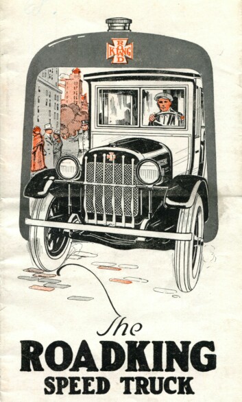Speed Truck: Forsiden på en salgsbrosjyre for Mason Road King fra 1925. Forniklet radiatorgitter var standard.