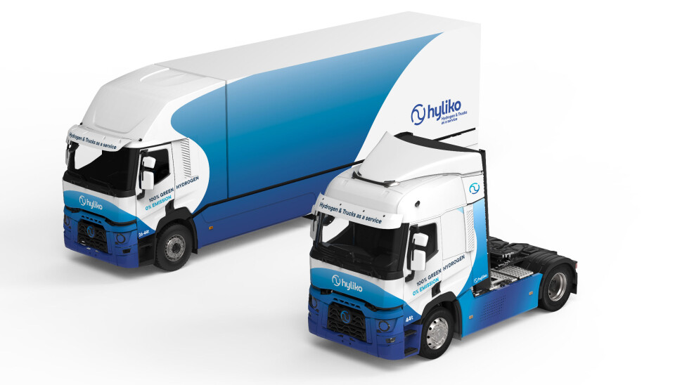 IKKE HYLEKOR, MEN HYLIKO: Den franske lastebil-startup'en vil tilby to modeller av sin brenselcelle-lastebil: en 44t trekkvogn og en 26t jevnlastebil (tilgjengelig i 6x2 og 6x4 varianter). Førerhusene har noen velkjente Renault-trekk. IKKE HYLEKOR, MEN HYLIKO: Den franske lastebil-startup'en vil tilby to modeller av sin brenselcelle-lastebil: en 44t trekkvogn og en 26t jevnlastebil (tilgjengelig i 6x2 og 6x4 varianter). Førerhusene har noen velkjente Renault-trekk.