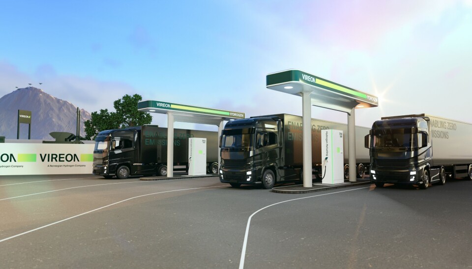 FYLLESTASJON: Slik presenterer Vireon AS fyllestasjonene for hydrogen som de skal etablere. FYLLESTASJON: Slik presenterer Vireon AS fyllestasjonene for hydrogen som de skal etablere.