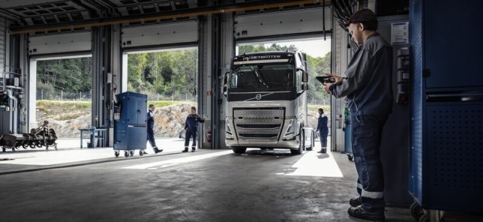 RAMMET: Lastebileiere risikerer at planlagte verkstedtimer blir forsinket, som følge av streiken. Utlevering av nye lastebiler kan også bli forsinket.