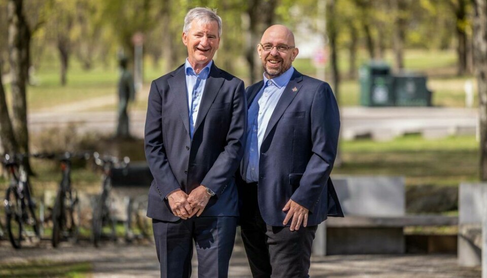 VELKOMMEN. Trond Andersen og Jo Eirk Frøise ønsker veldkommen til Transport og Logistikk 2023