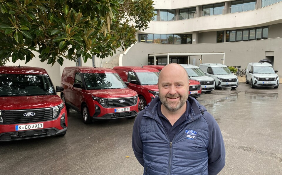 FORNØYD: Espen Markussen fra Ford Motor Norge kunne vise frem de nye Transit Courier varebilene i Sitges i Spania nylig.