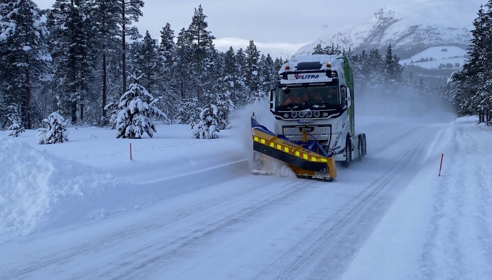 TESTING: El-brøyting foregikk på Dovrefjell i vinter.