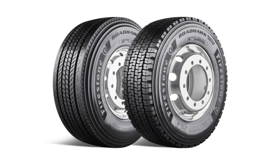 FØRSTE: Roadhawk Winter-navnet er kjent fra dekk til lette kjøretøy, men ifølge produsenten er dette første vinterdekk til lastebiler med Firestone-merket på dekksiden.