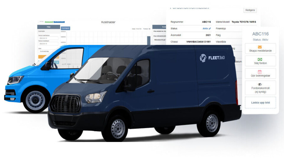 FULL KONTTOLL: Fleet360 tilbyr full oversikt over alle detaljer i store flåter, for eksempel med varebiler.