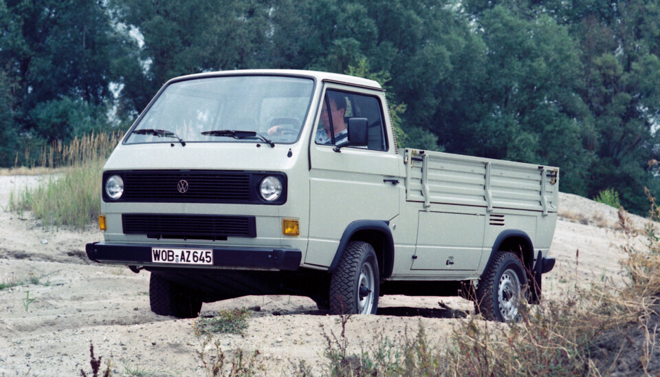 Testkjøring av VW T3 syncro, en av de første bilene.
