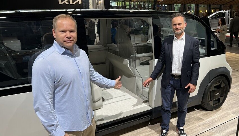 Kommunikasjonssjef Christian Lagaard og Thomas Kristiansen, ansvarlig for nettverk og flåte i Kia Bil Norge AS, forbereder nå organisasjonen på en storsatsning innen nyttekjøretøy.