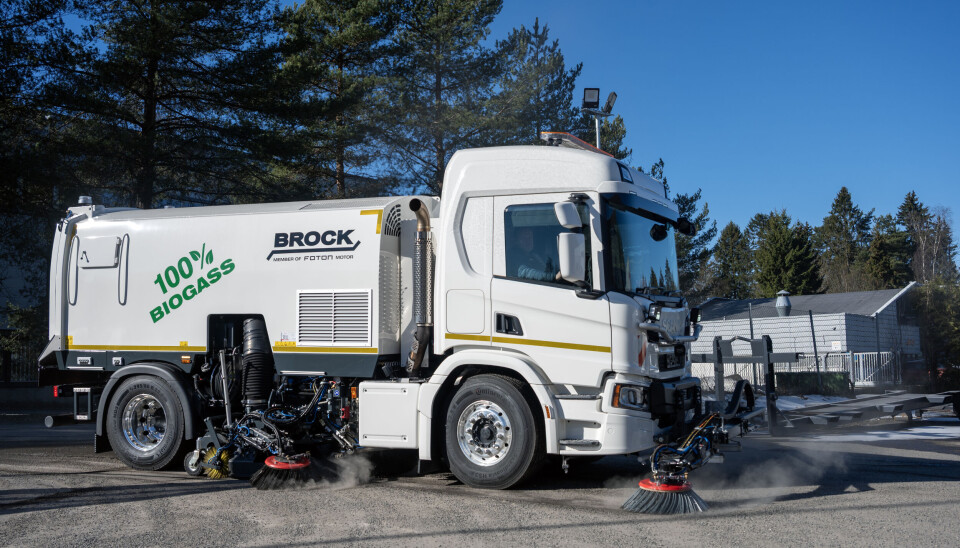 C.Grindvold har bygde en feiebil på en Scania P340 CNG gassbil, Det er en av de første av sitt slag med komprimert gass som drivstoff.