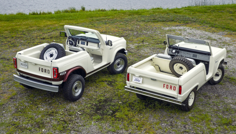 Bronco Roadster Concept fra 2025 og originalen, 1966 Bronco Roadster.
