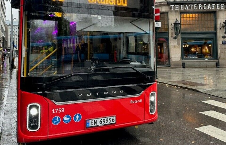 Elbussen som Ruter nå har testet cybersikkerheten i var levert fra kinesiske Yutong. På bildet ser vi en av de rundt 300 bussene fra produsenten som nå trafikkerer i Oslo-området.